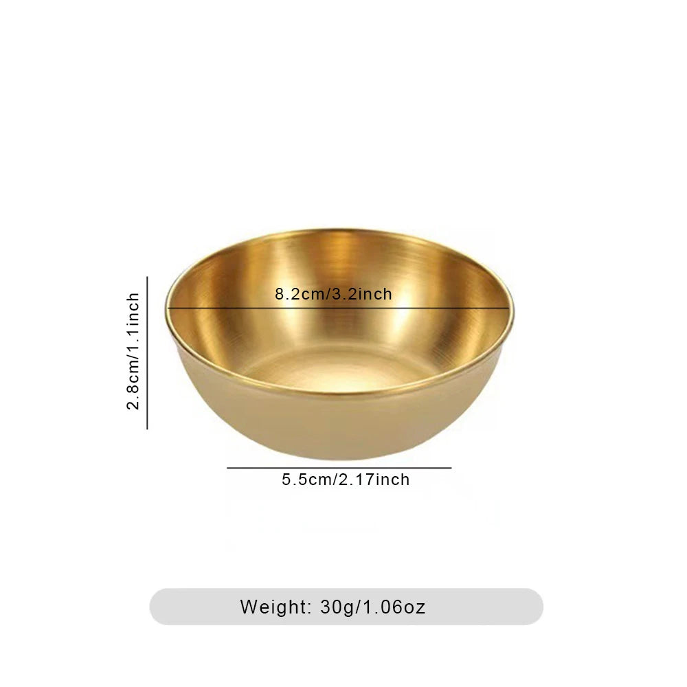 10Pcs/Set Stainless Steel Sauce Dishes Mini Saucers Bowl Round Seasoning Dishes Small Appetizer Plates Serving Bowl