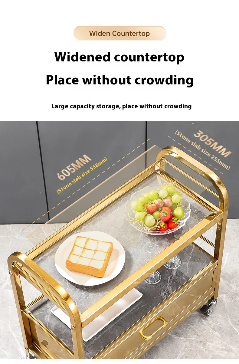 Stainless Steel Utility Cart Restaurant Bar and Hotel Dining Wine Cart Second-Hand Mobile Food Delivery Trolley