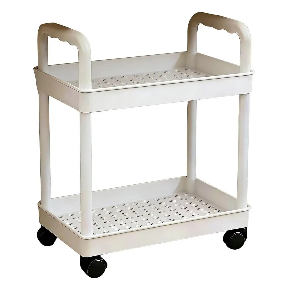 Kitchen Storage Rack 2 Tier Storage Stand With Wheels Space-saving Organizer For Home Athroom Pantry Laundry Dorm Workplace