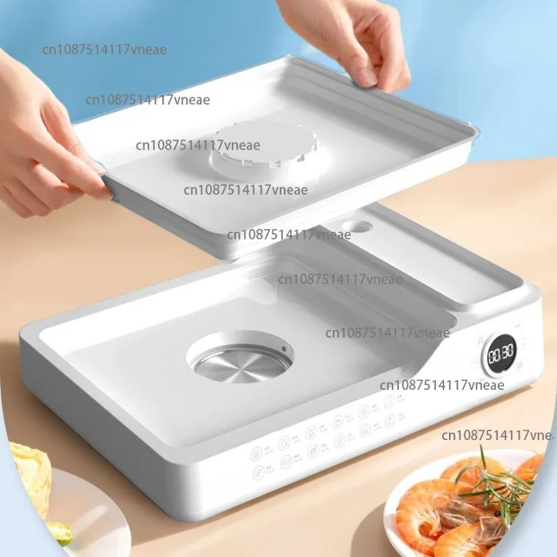 Electric Steamer with Water Tank for Simmering, Steaming, and Cooking Three-Tier Multifunctional Breakfast Maker for Home Use