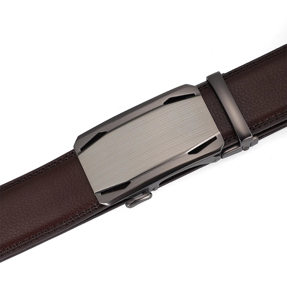 Business Dress Belt Men Soft Genuine Leather Automatic Buckle Trouser Belt  High-end Men Belt Great Gift for Men Waist Strap
