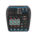 4 Channel Mixer DJ Mixing Console Portable Channel Mixer Multi Interfaces PC Compatible for Recording Live Streaming Karaoke