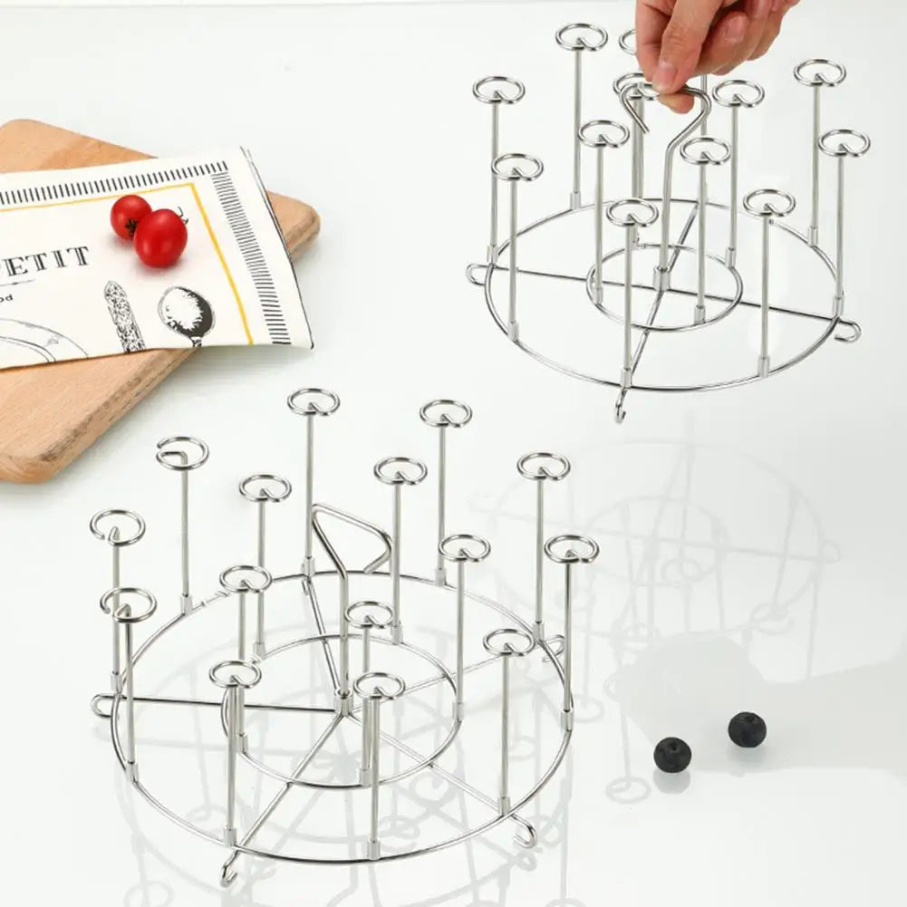 Stainless Steel BBQ Skewers Vertical Air Fryer Rack Air Fryer Grill Set Detachable 15 Baking Skewers Sticks Kitchen Tools