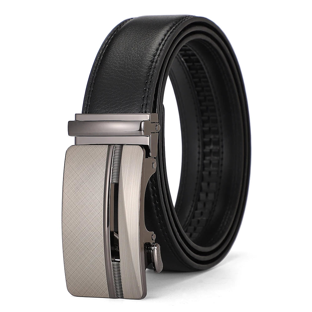 Business Dress Belt Men Soft Genuine Leather Automatic Buckle Trouser Belt  High-end Men Belt Great Gift for Men Waist Strap
