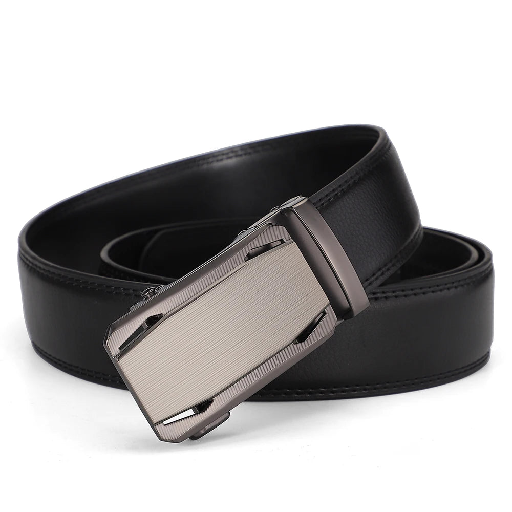 Business Dress Belt Men Soft Genuine Leather Automatic Buckle Trouser Belt  High-end Men Belt Great Gift for Men Waist Strap