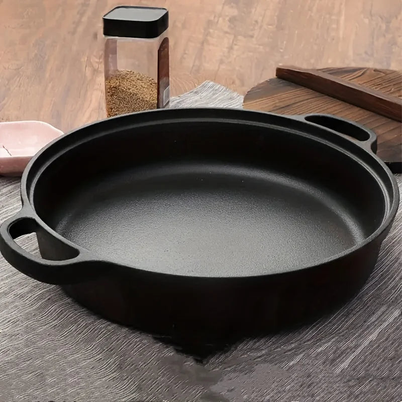 1PC Cast Iron Skillet, Non-Stick & Rust-Resistant. Perfect for Induction, Gas Stoves & Outdoor Cooking.Excellent Heat Retention.