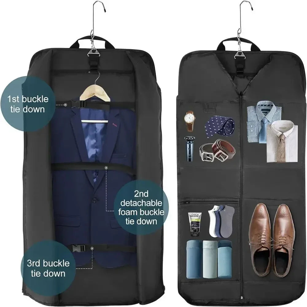 DUTRIEUX Men's Business Travel Bag One Shoulder Short Business Trip Clothing Bag Large Suit Bag Waterproof Travel Bag Handbag