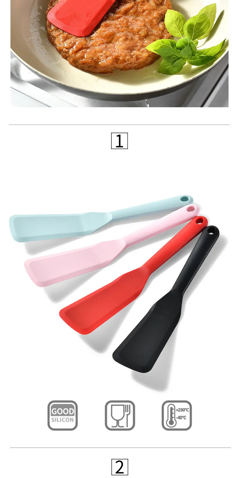Silicone Frying Spatula Cooking Spatula Steak Spatula Kitchen Non Stick Surface Kitchen Pancakes Fried Eggs