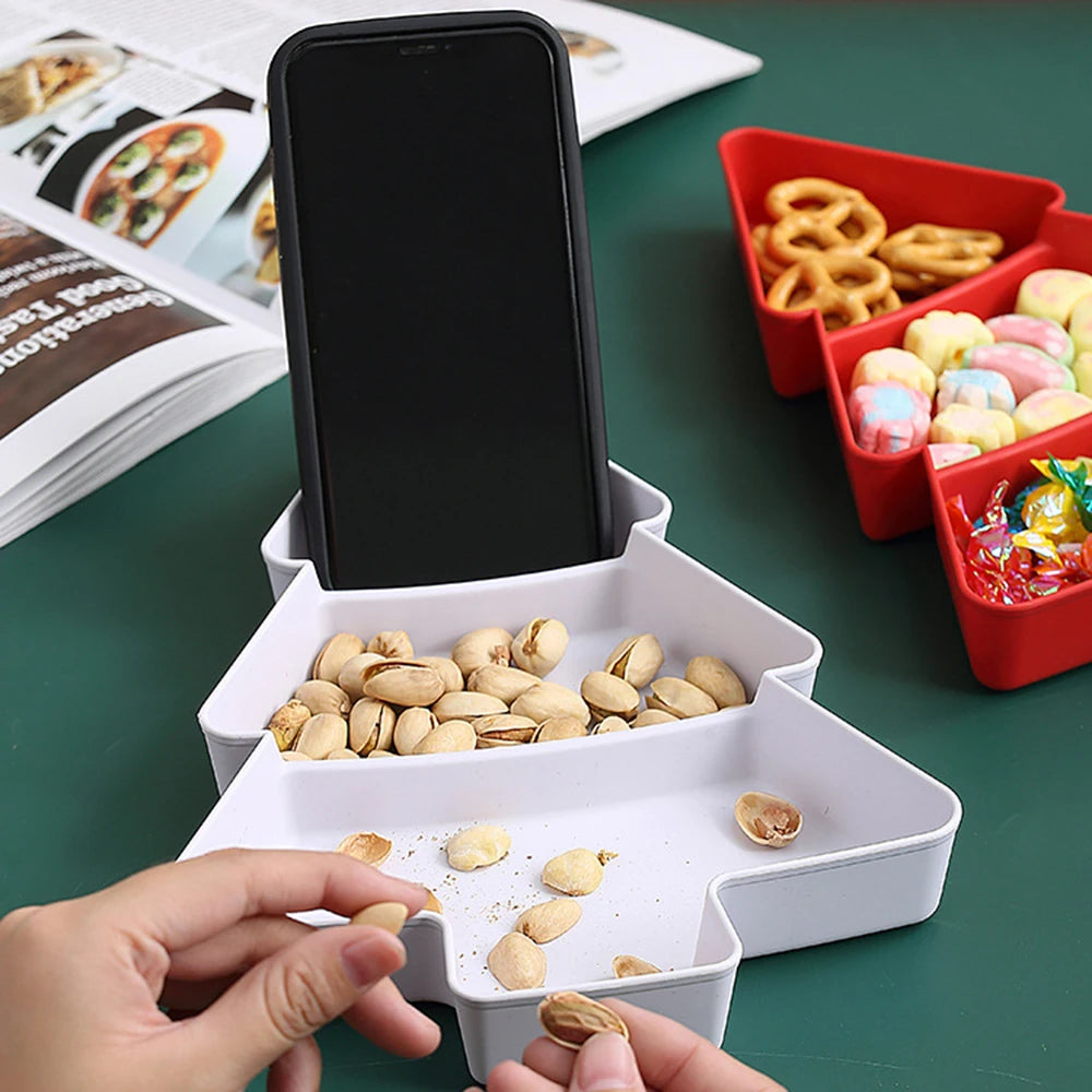 Christmas Dish Christmas Tree Shape Plate Sushi Candy Snack Dessert Serving Dish Bowl Breakfast Tray Christmas Decoration