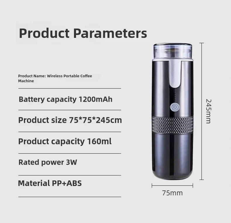 New Portable Coffee Maker Electric Capsule Grind-and-Brew Coffee Maker Suitable for Ground Coffee and K-Cup Large Coffee Pods