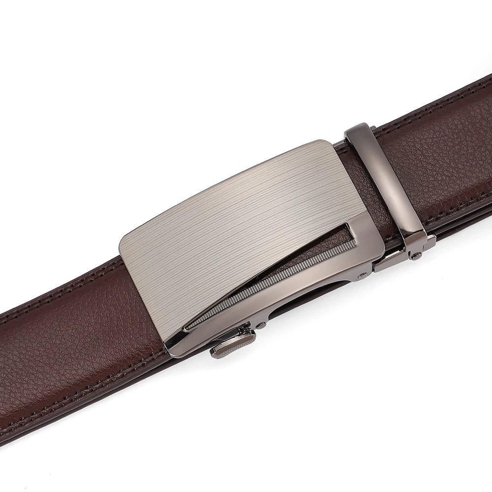 Business Dress Belt Men Soft Genuine Leather Automatic Buckle Trouser Belt  High-end Men Belt Great Gift for Men Waist Strap