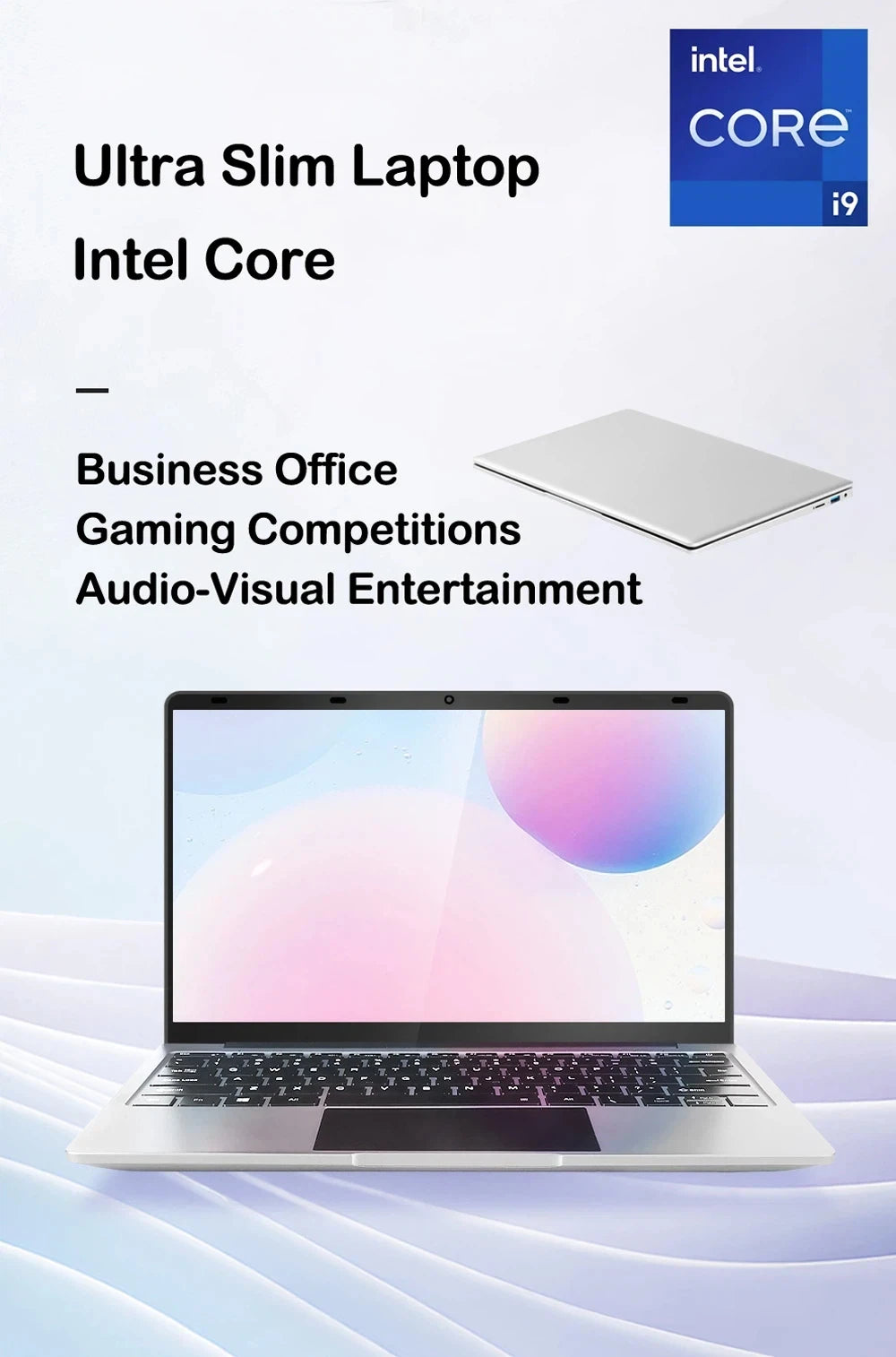Fine 14.1'' Laptop with Intel 4405U,120Hz FHD IPS Screen,32GB RAM,2TB SSD,5000mAh Backlit Keyboard