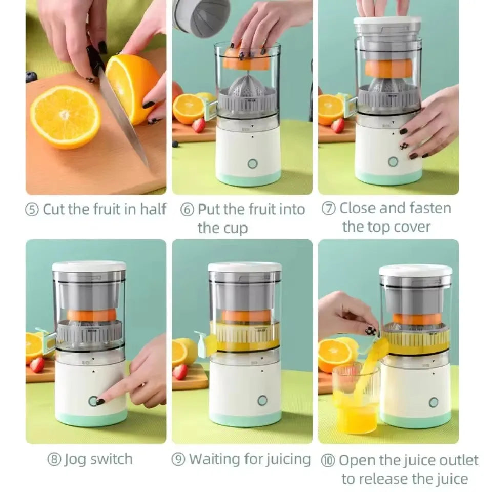 Portable USB Juicer Fully Automatic Fruit Juice Extractor Household Electric Squeezer for Orange Lemon