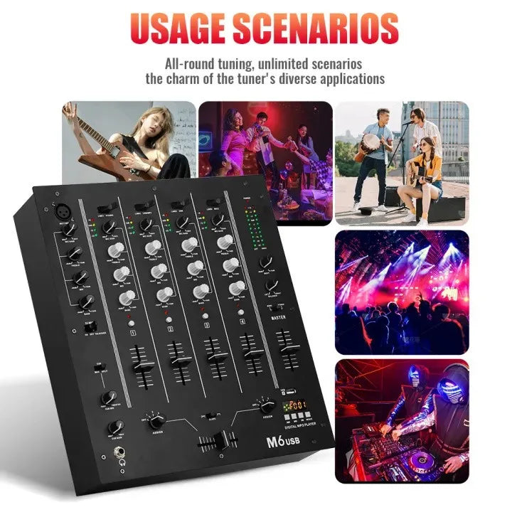 4-channel USB mixer DJ live stage bar KTV DJ mixer mixer live performance scratching