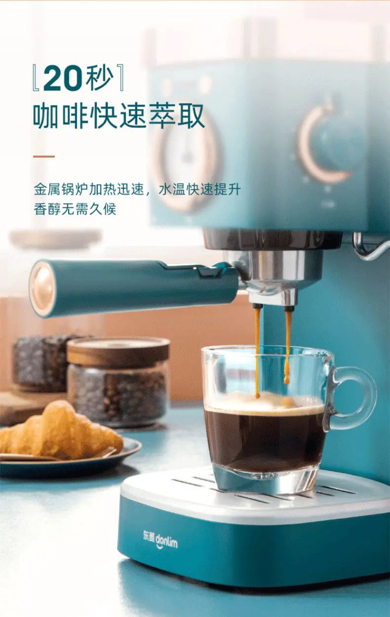 Coffee machine Household Italian high pressure steam beating milk foam grinding beans freshly brewed coffee coffee machine new