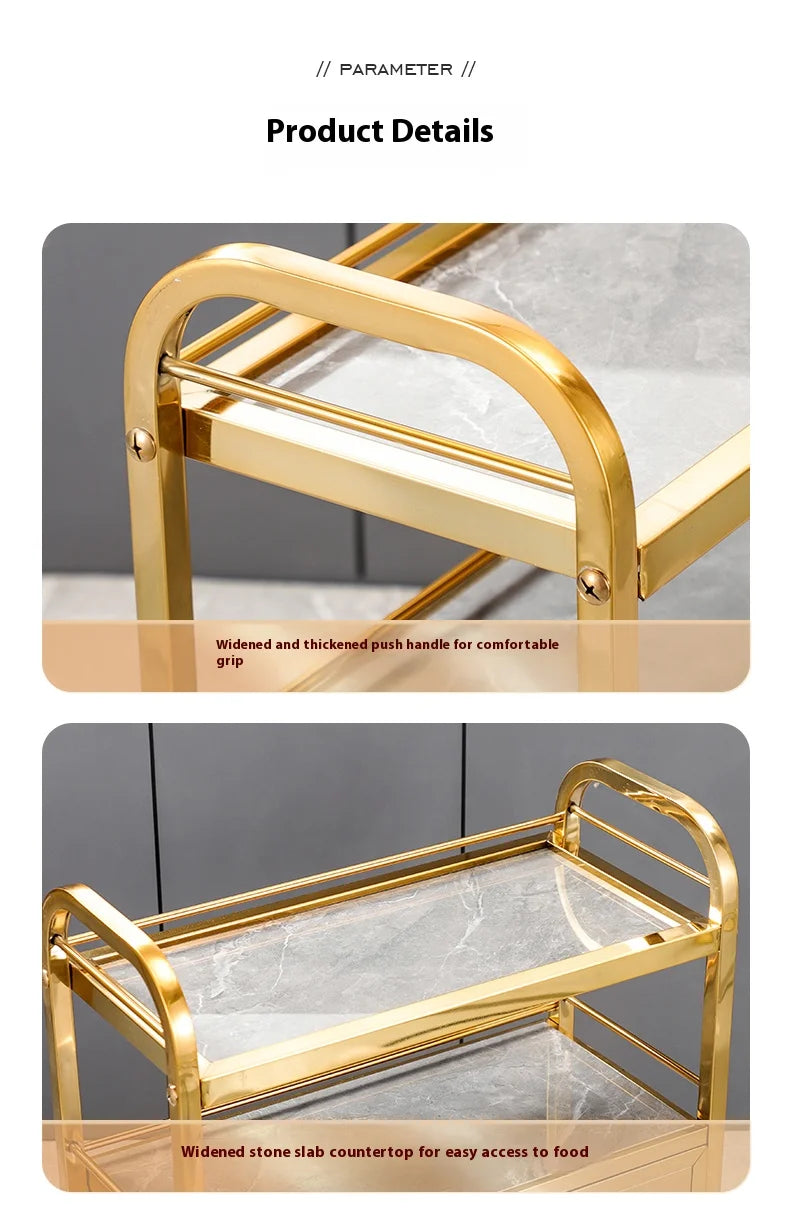 Stainless Steel Utility Cart Restaurant Bar and Hotel Dining Wine Cart Second-Hand Mobile Food Delivery Trolley