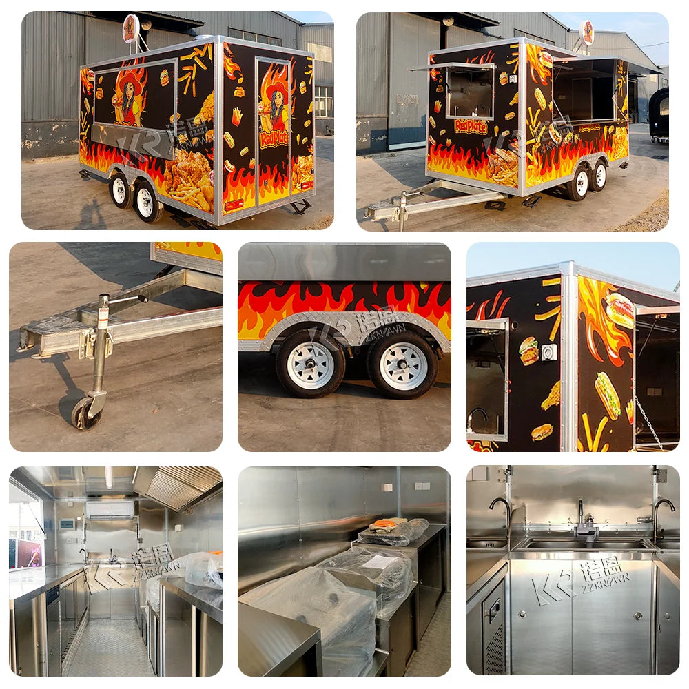 Catering Concession Food Trailers Fully Equipped Foodtruck Fast Food Cart Mobile Kitchen Food Truck Mobile Restaurant