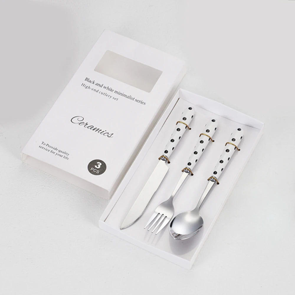 Silverware Set 3Pcs Stainless Steel Knives Spoon Forks Set For Home, Kitchen And Restaurant Perfect Thanksgiving Christmas Gifts