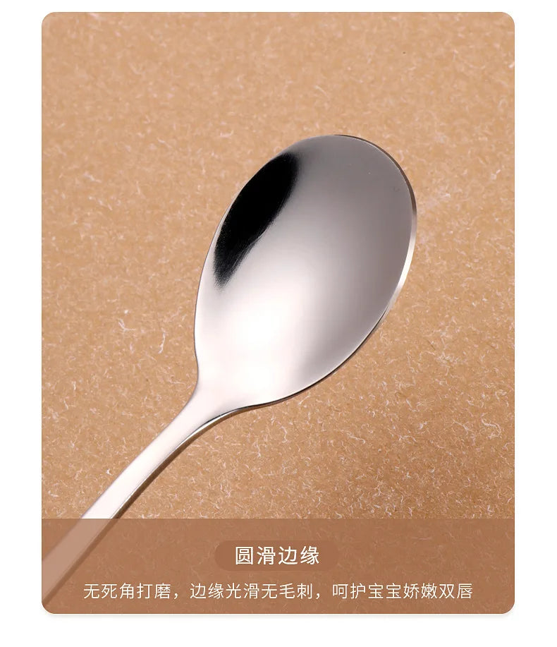 Coffee and Dessert Spoons Flatware Kitchen Tools Ice Cream Cartoon Stirring Spoon Stainless Steel Long Cat Handle Ceramic Spoon