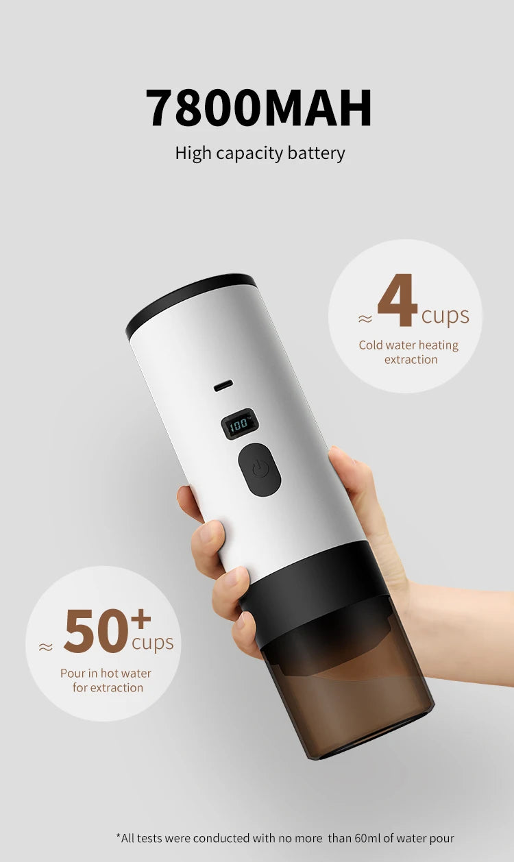 Portable Electric Coffee Maker 3-in-1 Capsule Coffee Grinder Travel Coffee Maker  for Car and Home Camping Campany