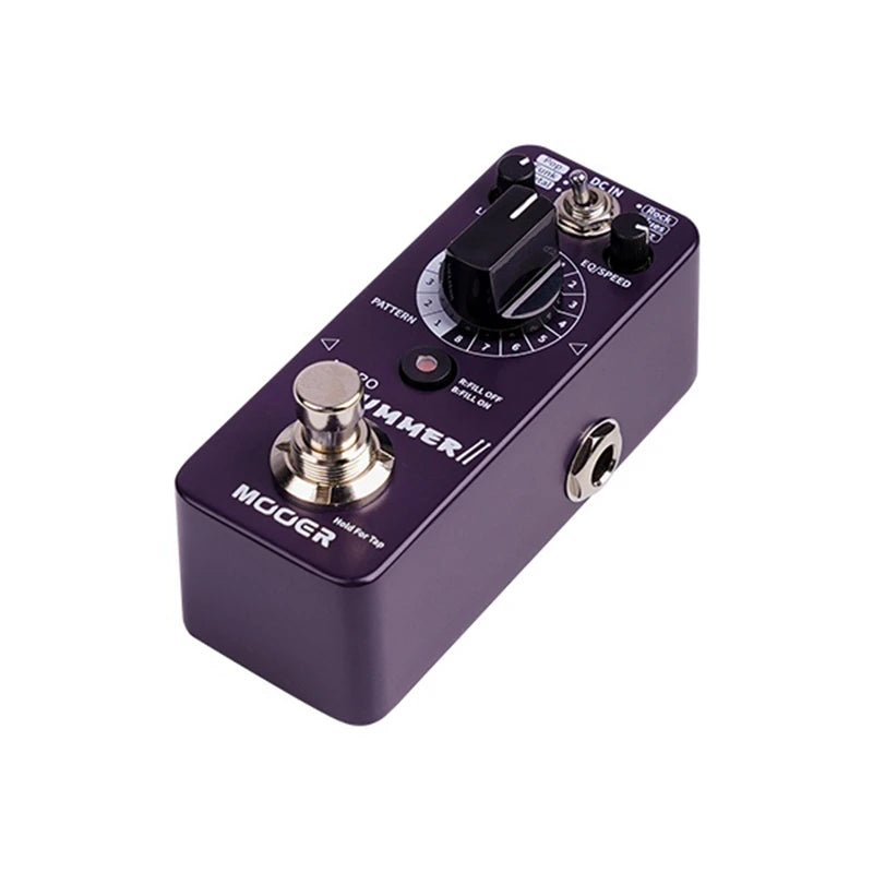 MOOER Micro Drummer II Guitar Drum Machine Effect Pedal 6 Style Per 48 Drummer Grooves 8 Different Rythem with EQ Tap Tempo Fill