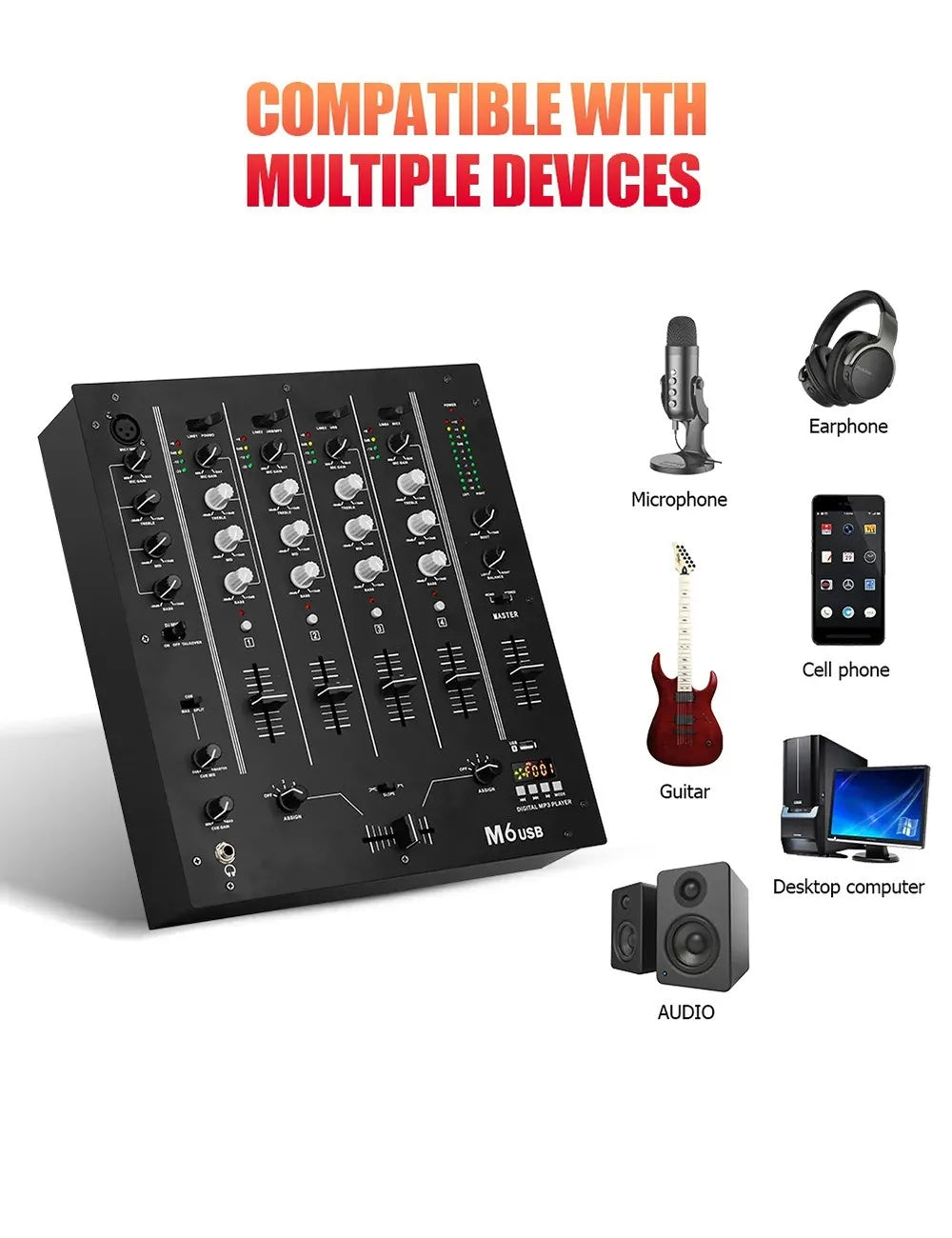 4-channel USB mixer DJ live stage bar KTV DJ mixer mixer live performance scratching