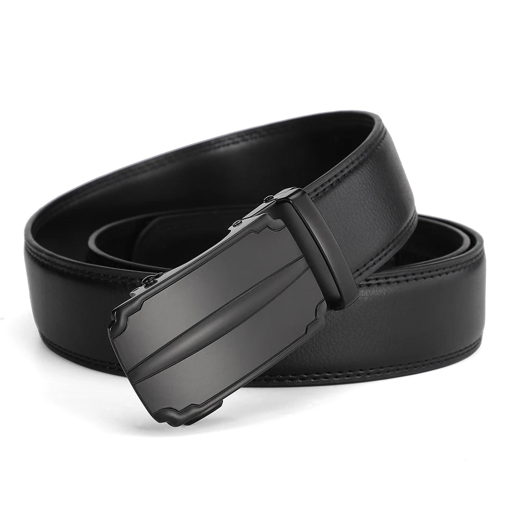 Business Dress Belt Men Soft Genuine Leather Automatic Buckle Trouser Belt  High-end Men Belt Great Gift for Men Waist Strap