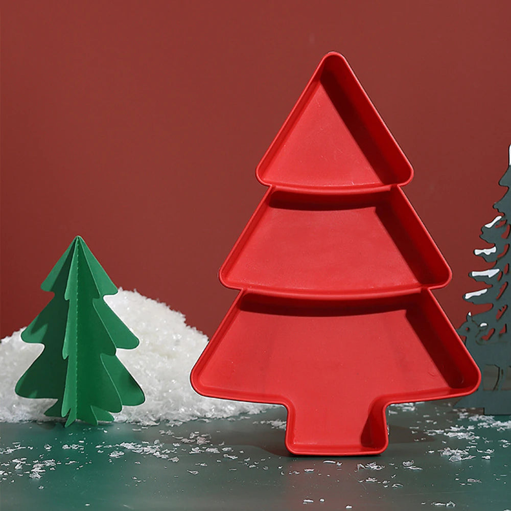 Christmas Dish Christmas Tree Shape Plate Sushi Candy Snack Dessert Serving Dish Bowl Breakfast Tray Christmas Decoration