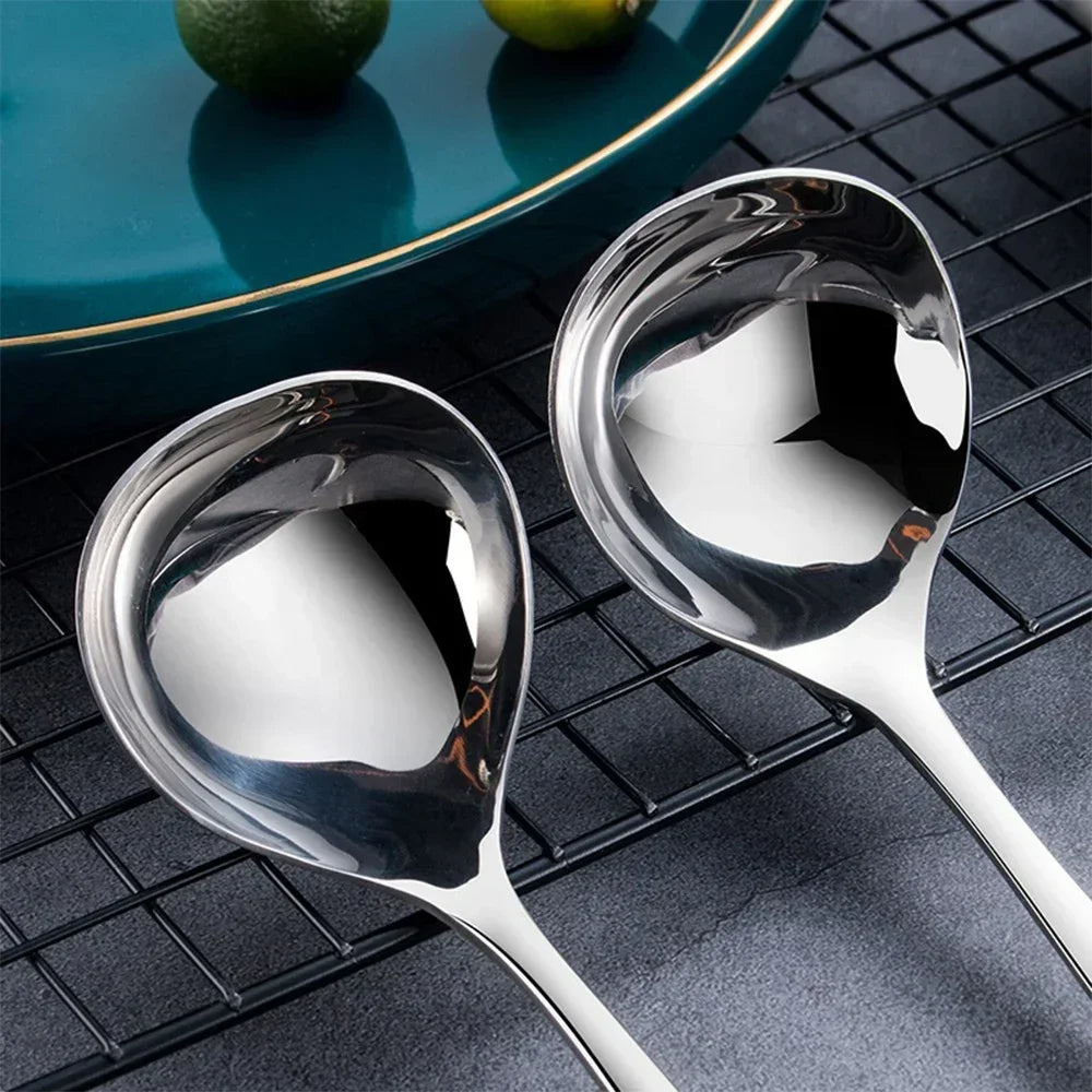 2/1Pcs Stainless Steel Spoon Thicken Long Handle Soup Spoons For Hot Pot Scoops Colander Home Kitchen Tableware Cooking Utensils