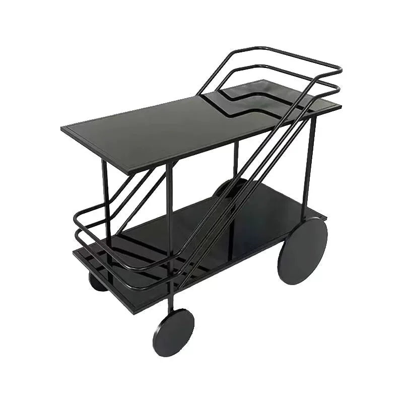 Dining car, iron art small cart, multifunctional, movable tea cart, dessert, food side, wine rack, restaurant side table