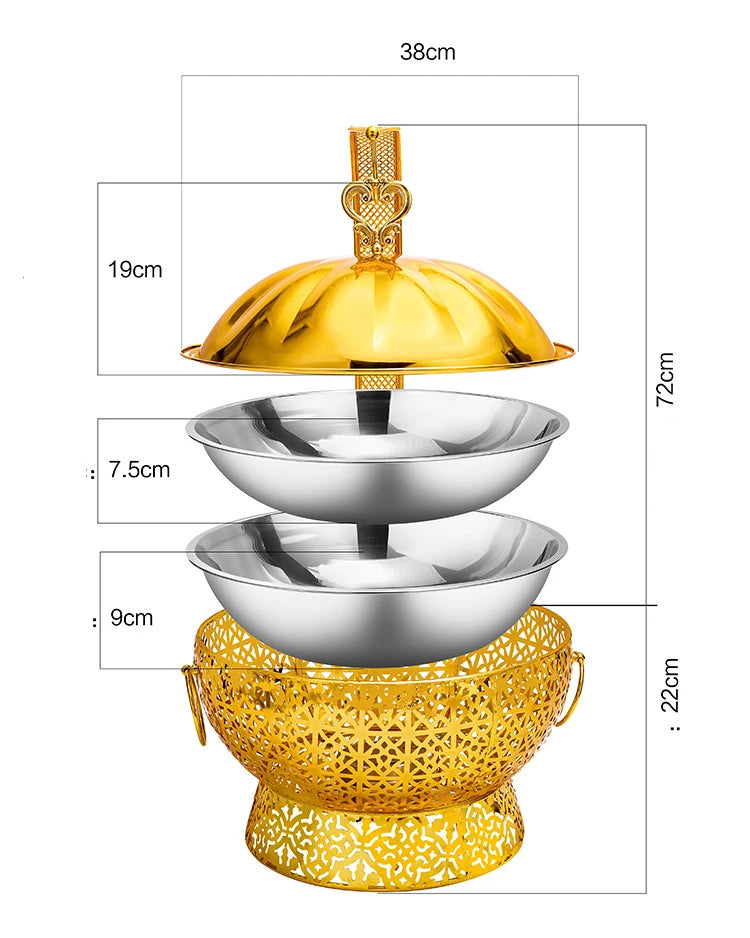 Catering Supplies 8L Shafing Dishes Buffet Food Warmers Chafer Dish Golden Chafing Dish for Catering