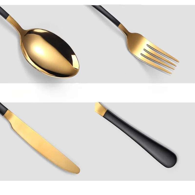 24 Piece Silverware Flatware Cutlery Set,tainless Steel Utensils Service for 6,Includes Forks Spoons Knives , Dishwasher Safe