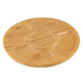 Party Dishes 5 Compartments Round Snack Plate Bamboo 20/25/30cm Divided Serving Trays Appetizer Tray Fruit Platter Hotel