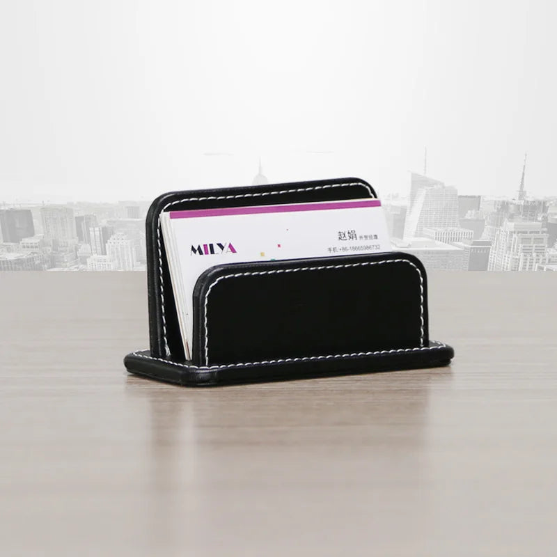 High-End Business Leather Office Supplies Set, Pen Holder, Desktop File Cabinet, Desktop Storage Box