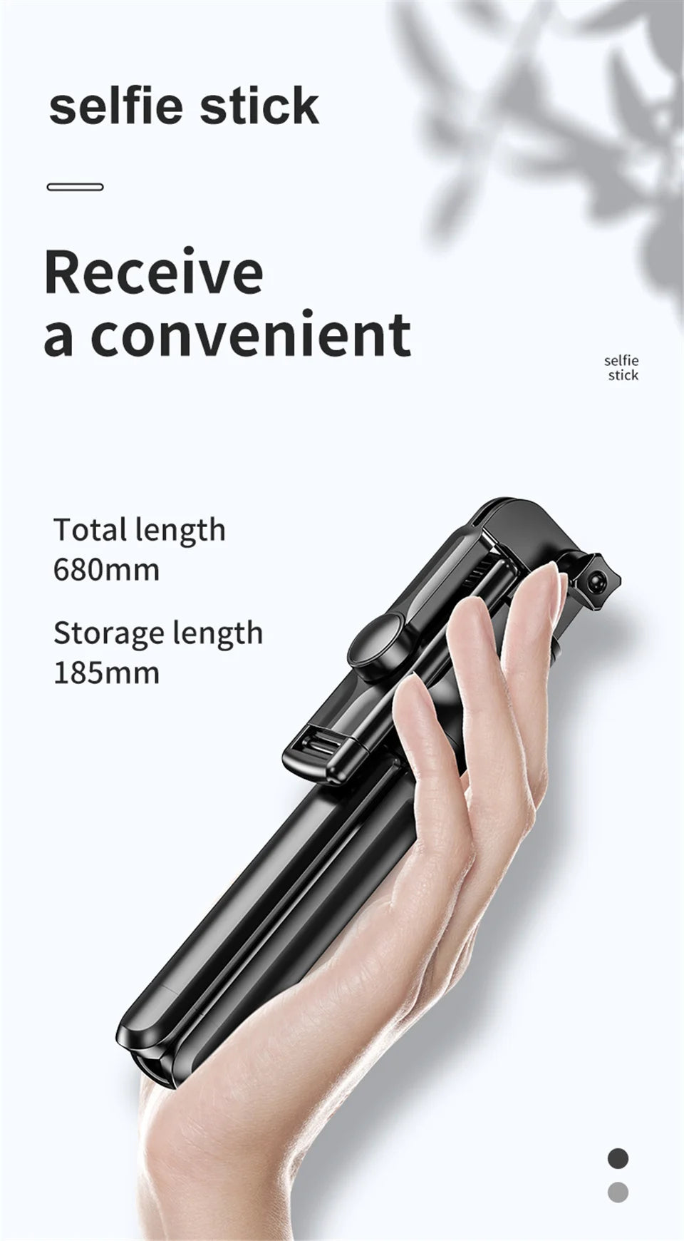 MEUYAG 2025 new Expandable Portable Tripod Selfie Stick With Remote With Detachable BT Wireless Remote Compatible for iPhone