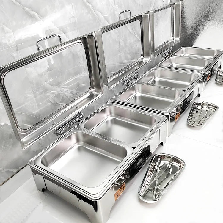 Commercial Hotel & Restaurant Stainless Steel Electric Buffet Food Warmers Hot Pot & Chafing Dish Cooking Equipment