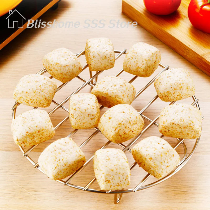 【S】Stainless Steel Cookware Steamer Rack Cooking Baking Pot Stand Airfryer Grill Food Accessories Kitchen Steaming Racks