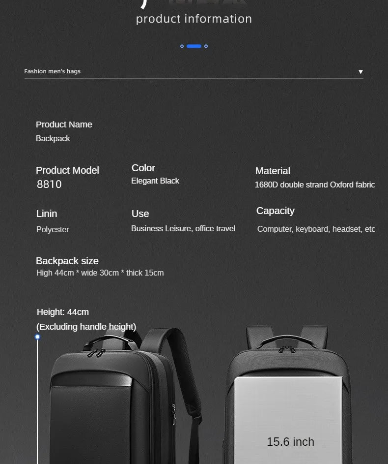 Business Men's High-end Computer Backpack With Logo Company Travel Backpack Printed Name And Pattern