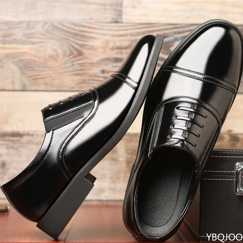 Business Men's leather Shoes Fashion new formal shoe Black round toe work shoes Versatile comfortable Male flats Zapatos Homme