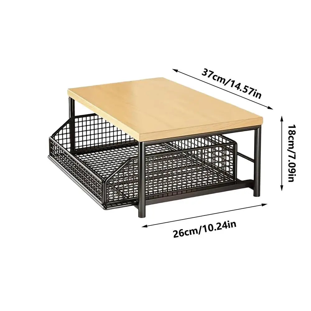 Kitchen Storage Rack Vertical 2-Tier Organizer Rack Standing Storage Shelves Multi-Functional Space Saving Countertop Storage
