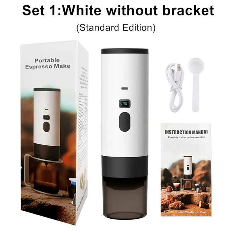 Portable Electric Coffee Maker 3-in-1 Capsule Coffee Grinder Travel Coffee Maker  for Car and Home Camping Campany