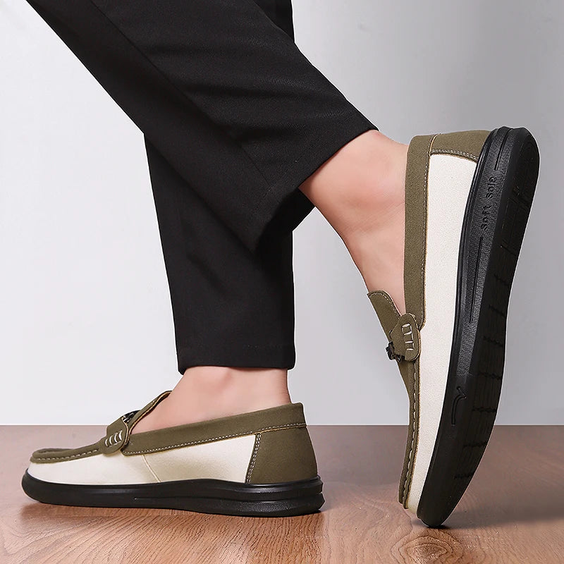 Business Formal  Travel Leather Shoes Fashionable and Comfortable Cowhide Suede Casual Shoes Soft Comfortable Mens Driving Shoes