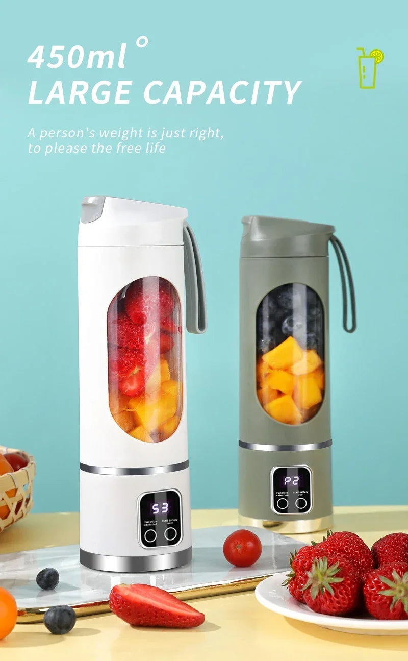 блендер juicer Portable Electric Juicer 450ml 8 Blades Travel Juicer Machine Chargeable Shakes Smoothie Blenders Fresh Juice Cup