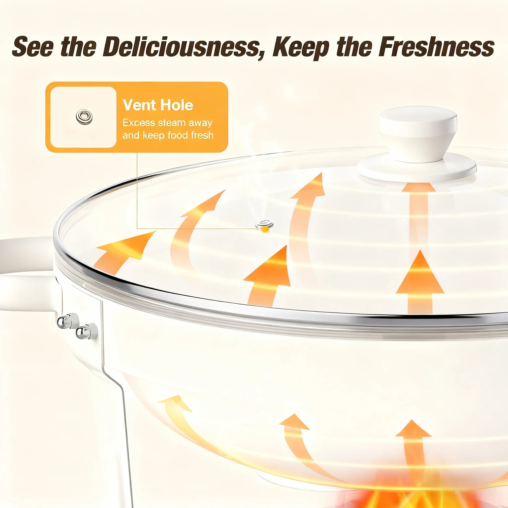 White Chafing Dishes for Buffet with Glass Lid (5QT, 1-2-4Pack), Stackable, Lid Holder for Party, Wedding