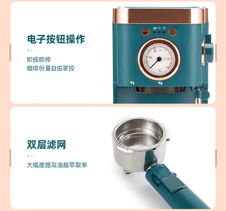 Coffee machine Household Italian high pressure steam beating milk foam grinding beans freshly brewed coffee coffee machine new