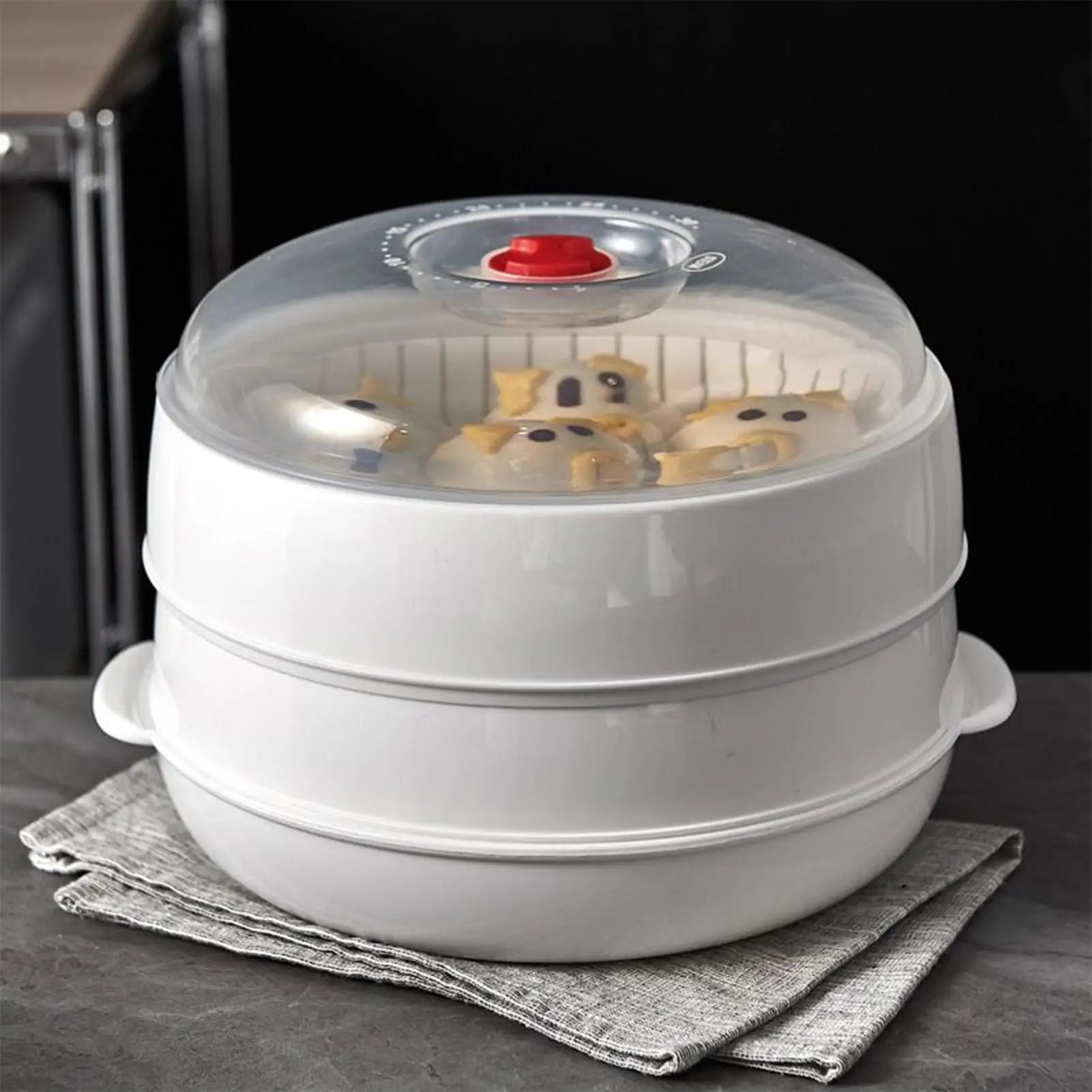 Microwave Heating Steamer Household Large Capacity Steamer Kitchen Steamer Box Steamer Rack Can Exhaust Steam