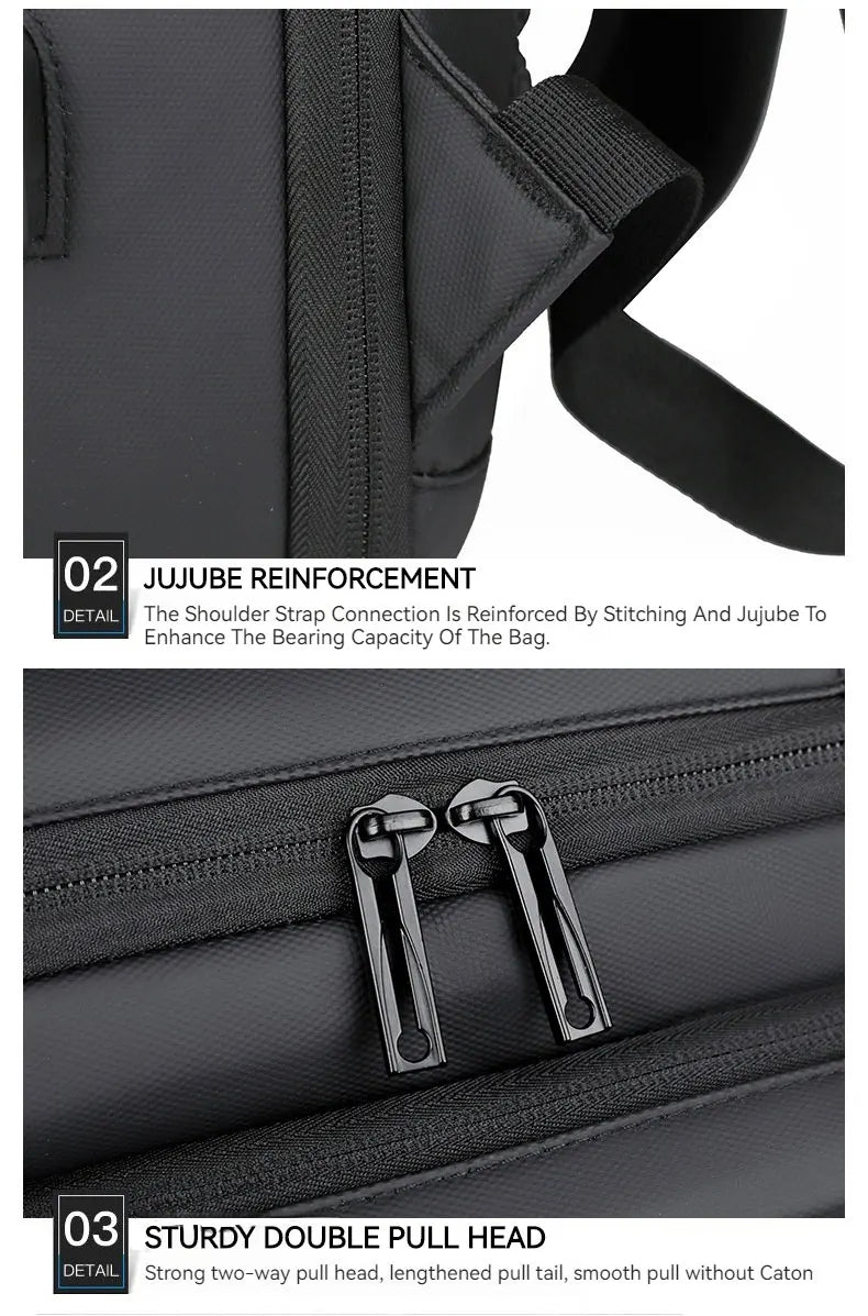 Business Commuter Men's Backpack, Multifunctional Laptop Bag, Solid Color, Simple Men's Backpack
