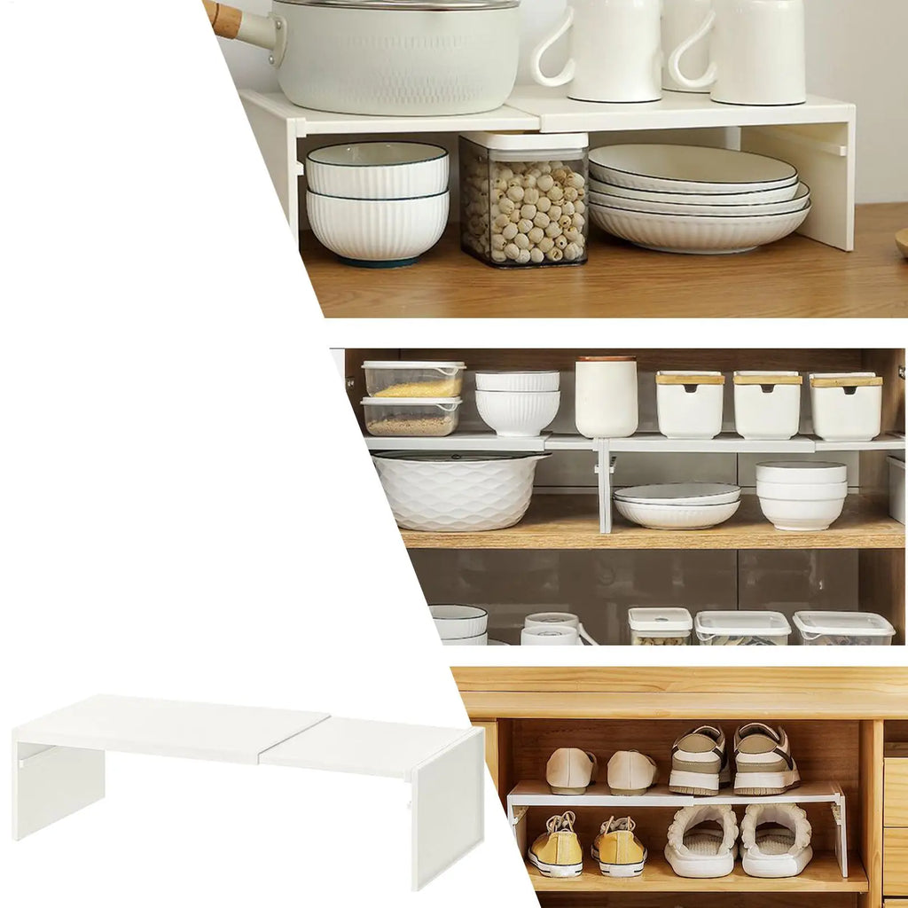 Retractable Kitchen Shelf Household stackable Cabinet Layered Easy installation Space saving Storage Rack Fridge Organizer