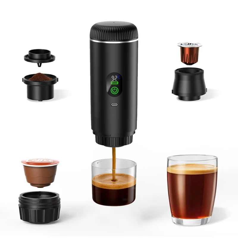 Portable Coffee Maker 3-in-1 Espresso Machine for Travel 20 bar Mini Coffee Maker Compatible with Ground Coffee & Capsule