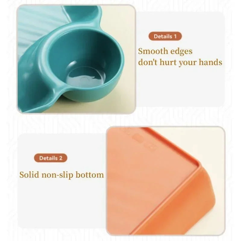 4pcs Easter Themed Chips & Dip Plates, Plastic Dumpling Serving Platter with Dipping Cup, Divided Snack Dishes for Appetizer